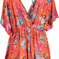 Vibrant V-Neck Short Sleeve Dress