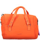 Vibrant Orange Polyester Handbag with Versatile Straps