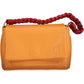 Chic Orange Polyurethane Crossbody Bag