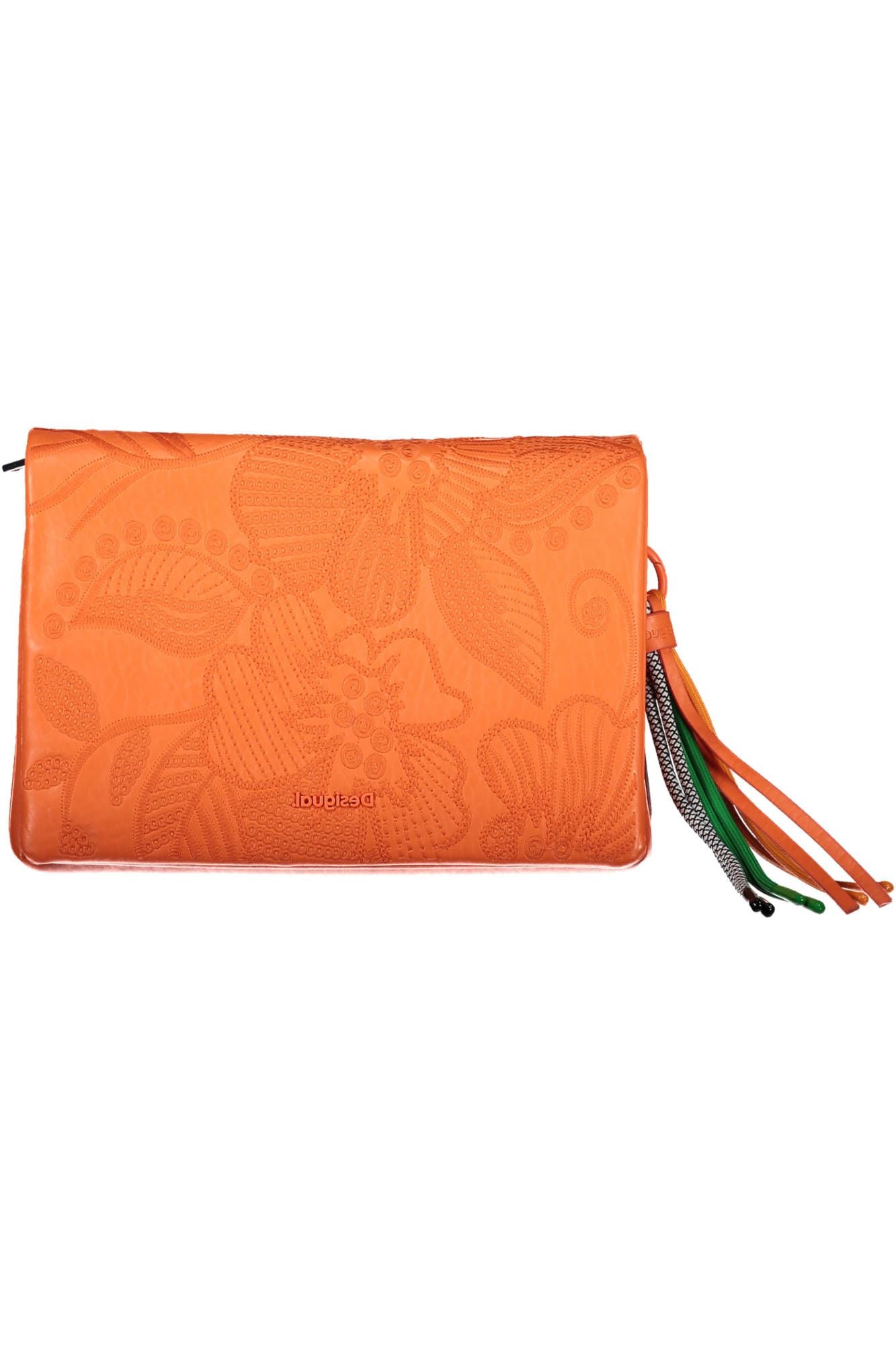 Chic Orange Handbag with Contrasting Details