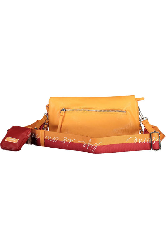 Vibrant Orange Polyurethane Handbag