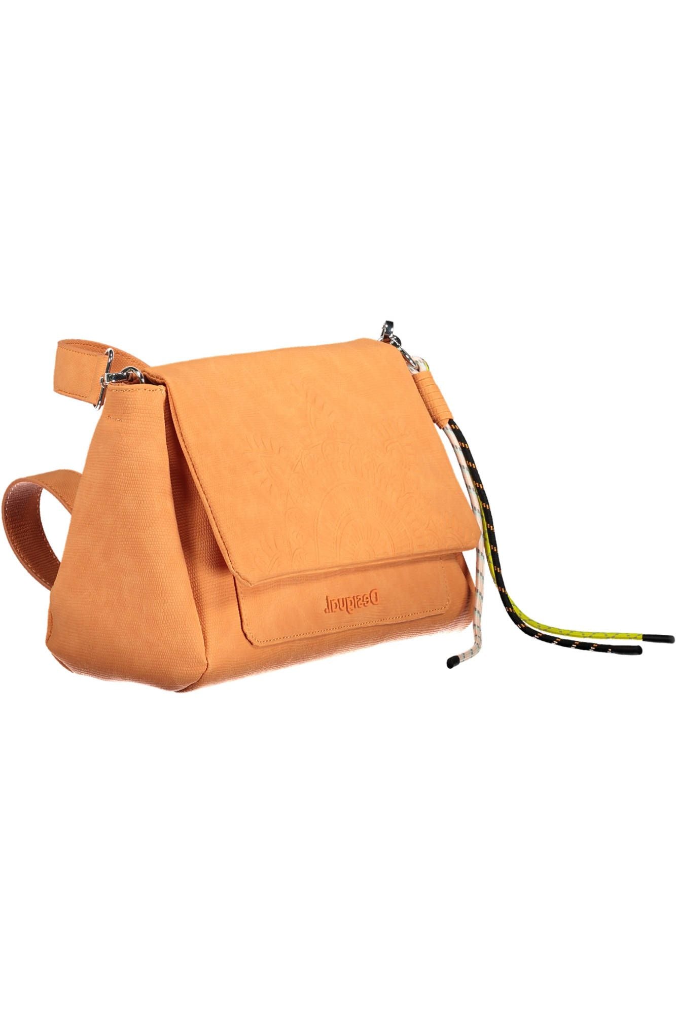 Chic Orange Contrast Detail Handbag