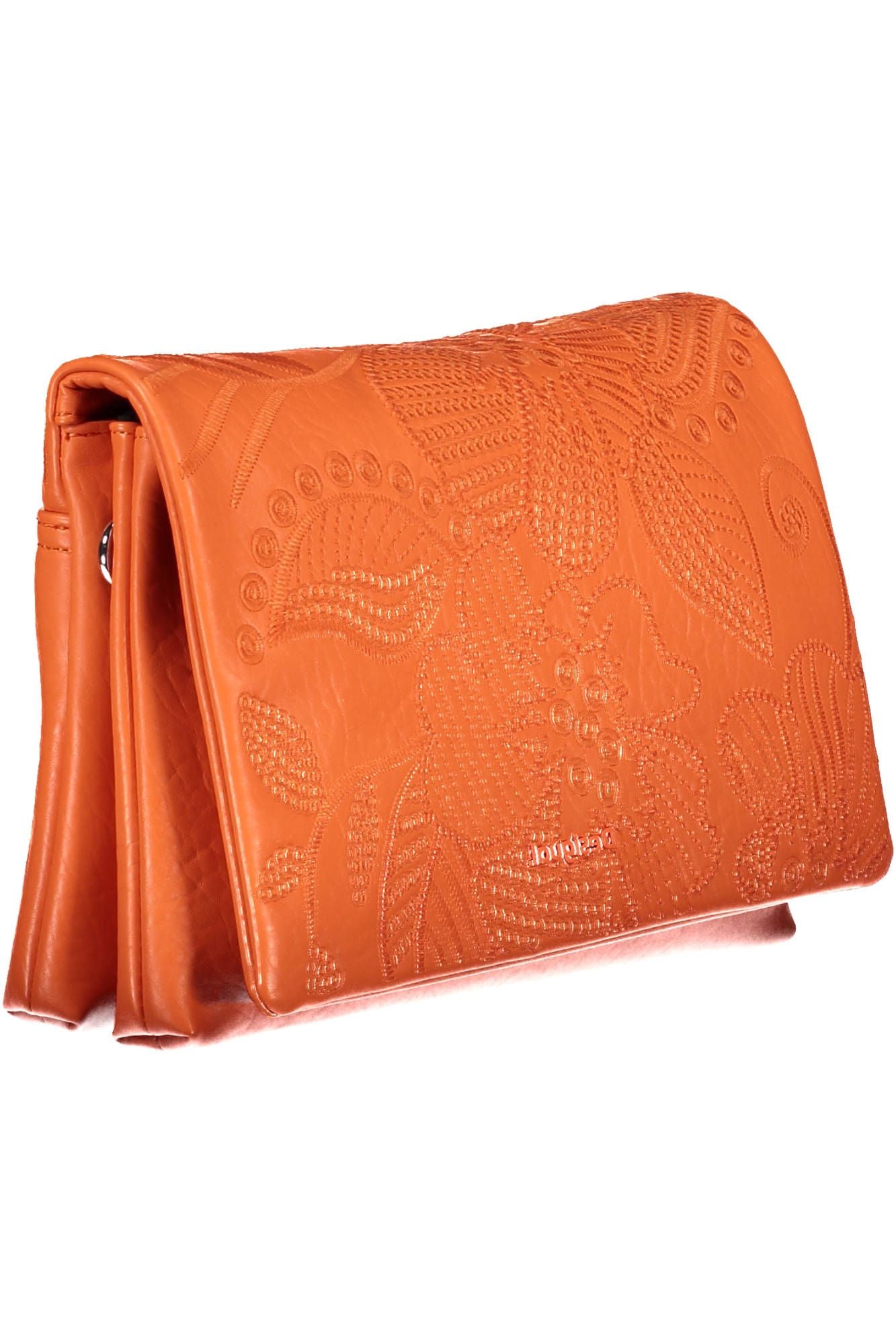 Chic Orange Handbag with Contrasting Details