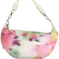 Chic White Expandable Handbag with Contrasting Accents