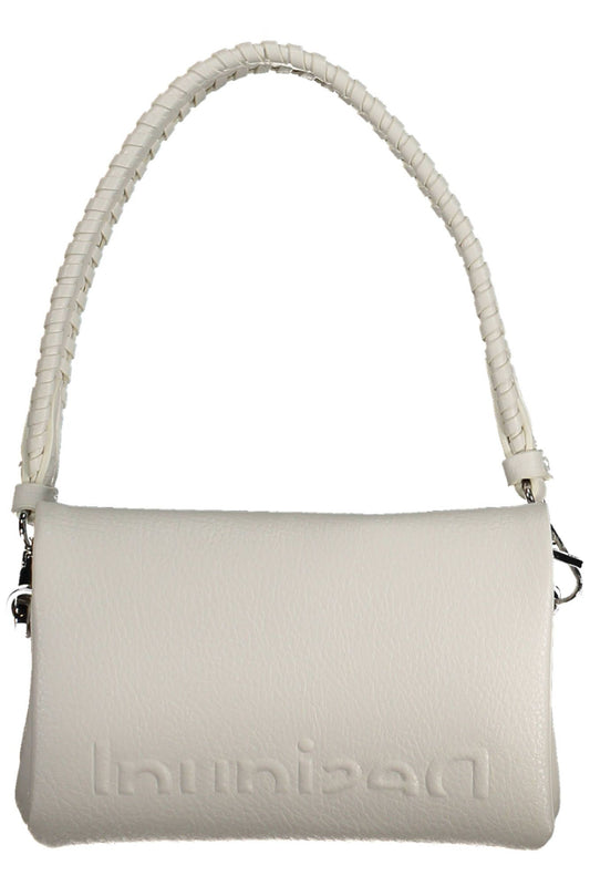 Chic White Polyurethane Handbag With Versatile Straps