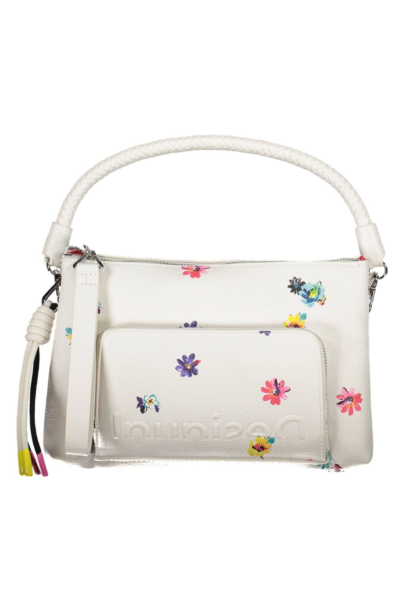 Chic Contrasting Details White Handbag