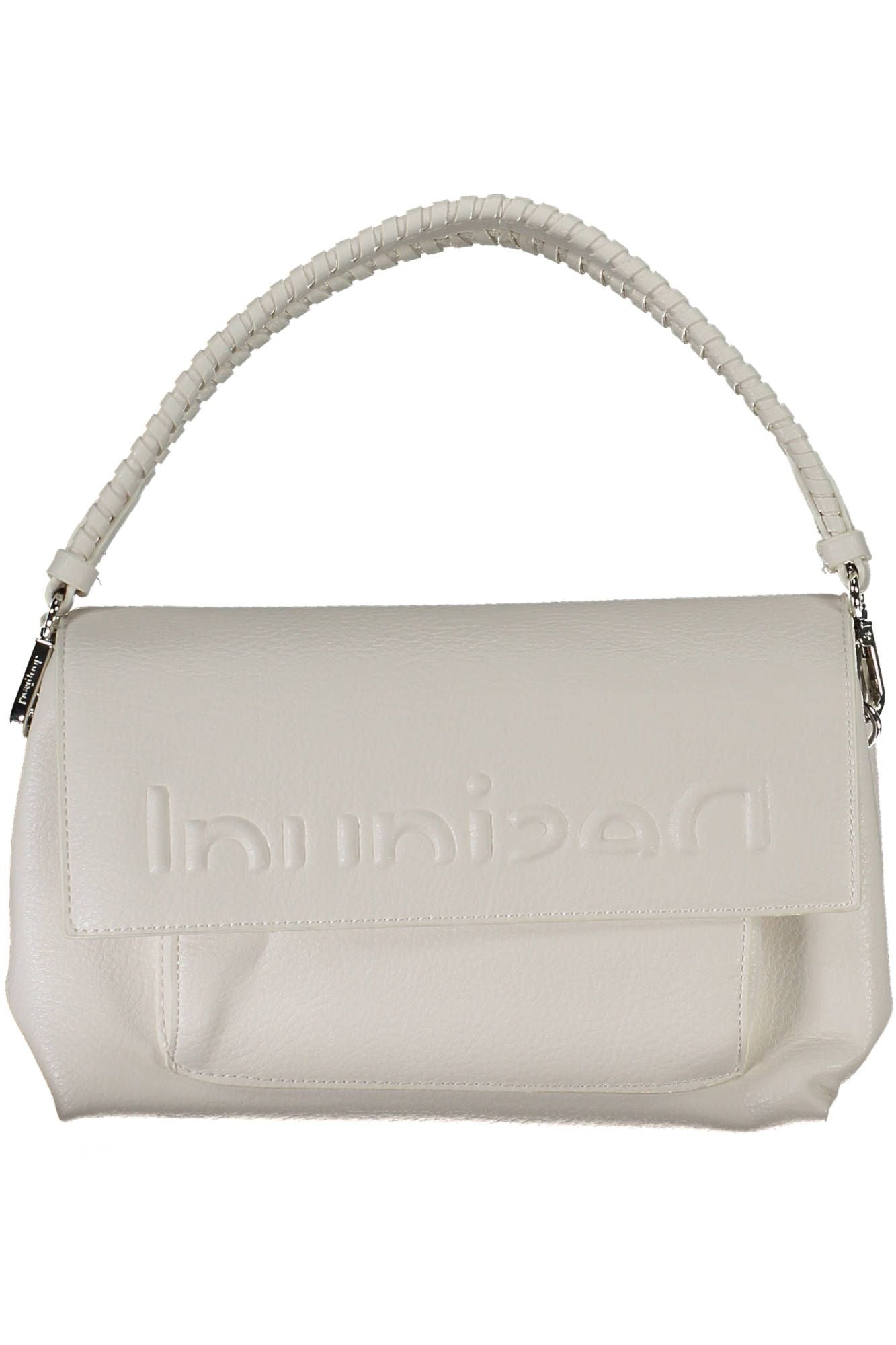 Chic White Polyurethane Shoulder Bag