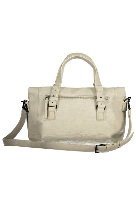 Chic White Contrasting Detail Handbag