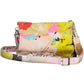 Chic White Cotton Handbag with Contrasting Details