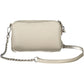 Chic White Embroidered Handbag with Contrasting Details