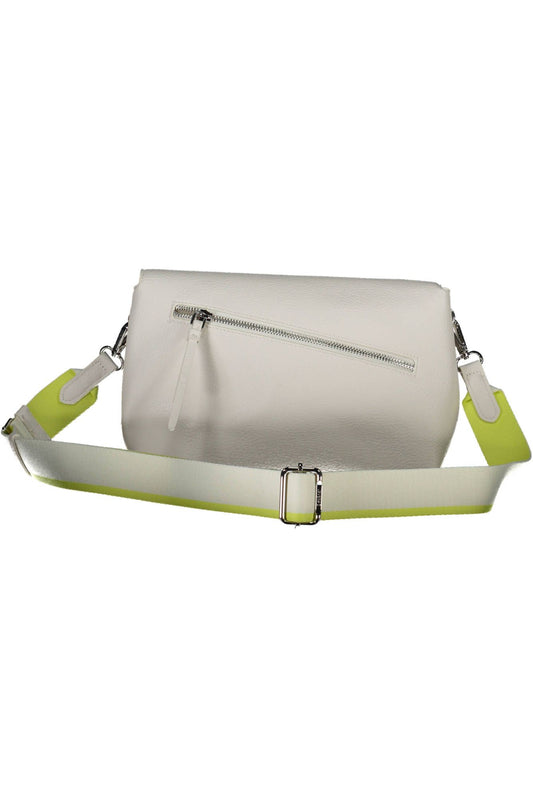 Chic White Polyurethane Shoulder Bag