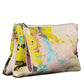 Chic White Cotton Handbag with Contrasting Details