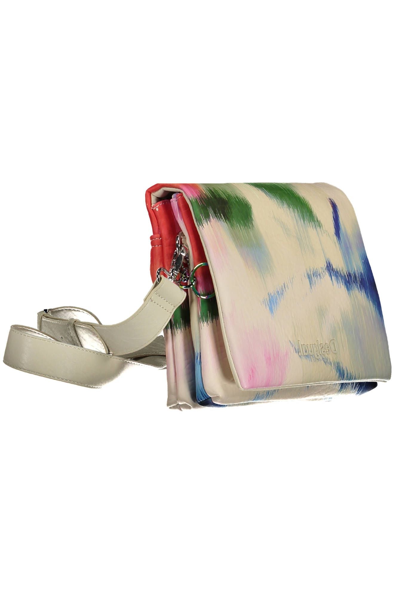 Chic White Polyurethane Handbag with Versatile Straps