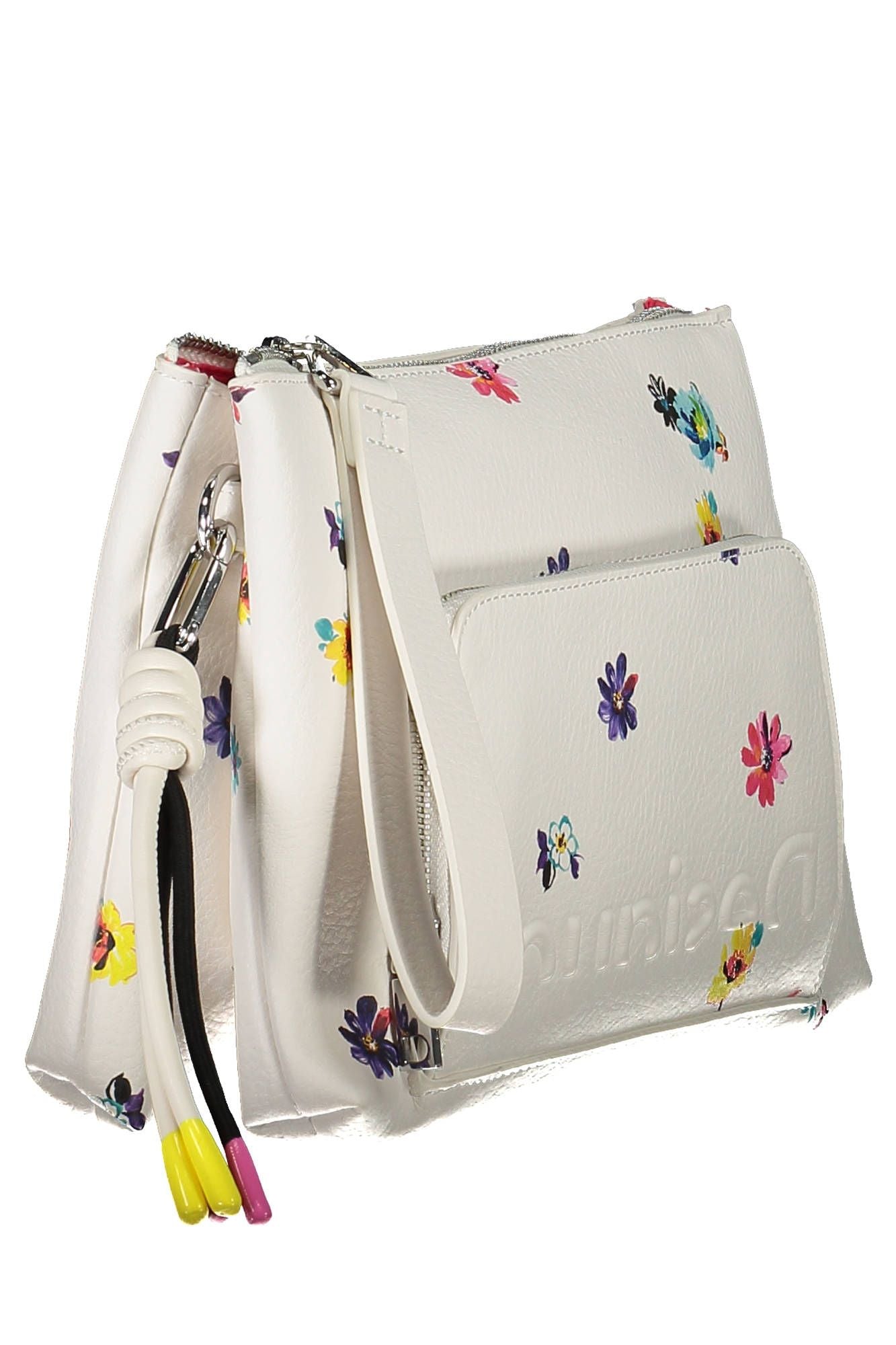 Chic Contrasting Details White Handbag