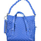 Chic Blue Contrasting Detail Handbag