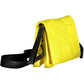 Chic Yellow Embroidered Handbag with Contrasting Details