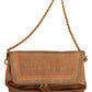 Chic Embroidered Brown Handbag with Detachable Straps