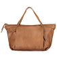 Chic Brown Polyurethane Handbag with Versatile Straps