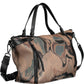 Chic Brown Polyurethane Handbag with Versatile Straps