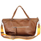 Chic Brown Polyurethane Handbag with Versatile Straps