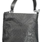 Chic Black Statement Handbag with Removable Strap