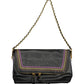 Chic Embroidered Handbag with Contrast Detail