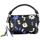 Chic Black Polyurethane Handbag with Contrasting Details