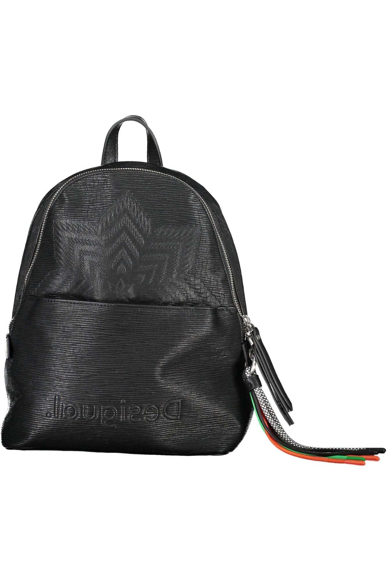 Elegant Black Backpack with Contrasting Details