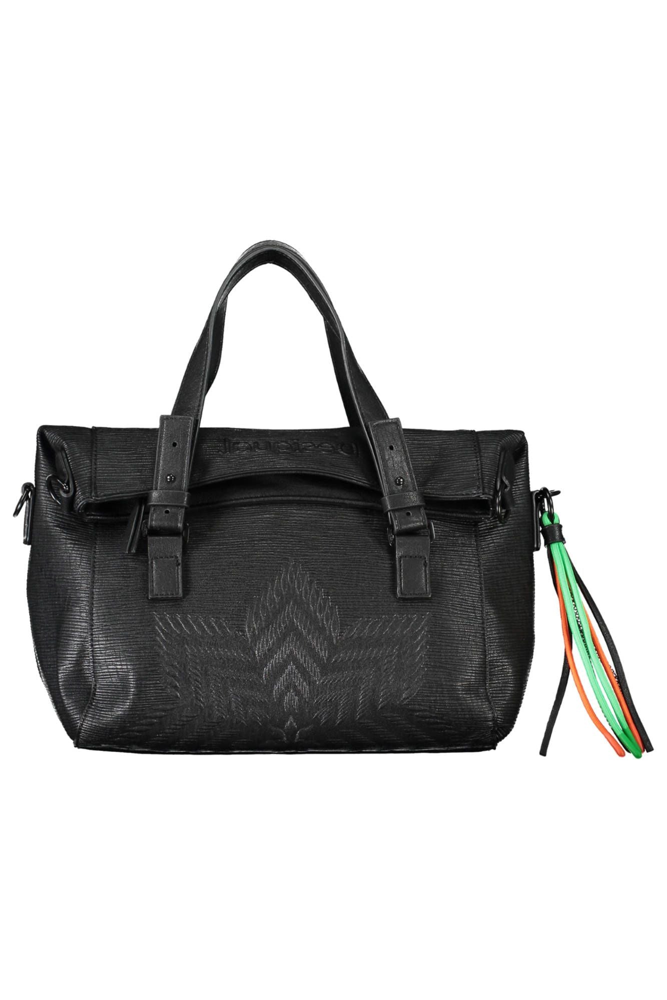 Chic Black Contrasting Detail Handbag