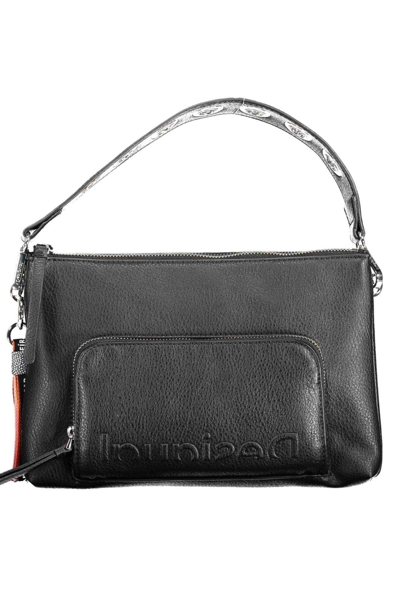 Chic Black Contrasting Details Handbag