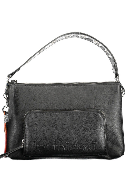 Chic Black Contrasting Details Handbag