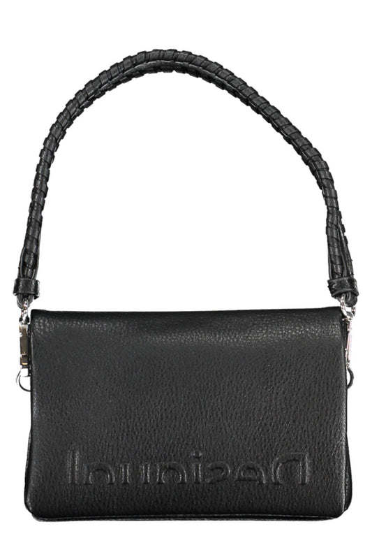 Elegant Triple Compartment Black Handbag