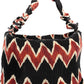 Chic Black Cotton Shoulder Bag with Logo Detail