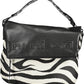 Chic Contrasting Details Black Cotton Bag