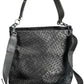 Chic Black Statement Handbag with Removable Strap
