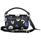 Chic Black Polyurethane Handbag with Contrasting Details