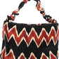 Chic Black Cotton Shoulder Bag with Logo Detail