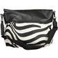 Chic Contrasting Details Black Cotton Bag