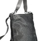 Chic Black Statement Handbag with Removable Strap