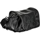 Chic Expandable Black Handbag with Unique Contrasts