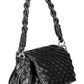 Chic Black Expandable Shoulder Bag