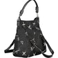 Elegant Embroidered Black Handbag with Versatile Straps