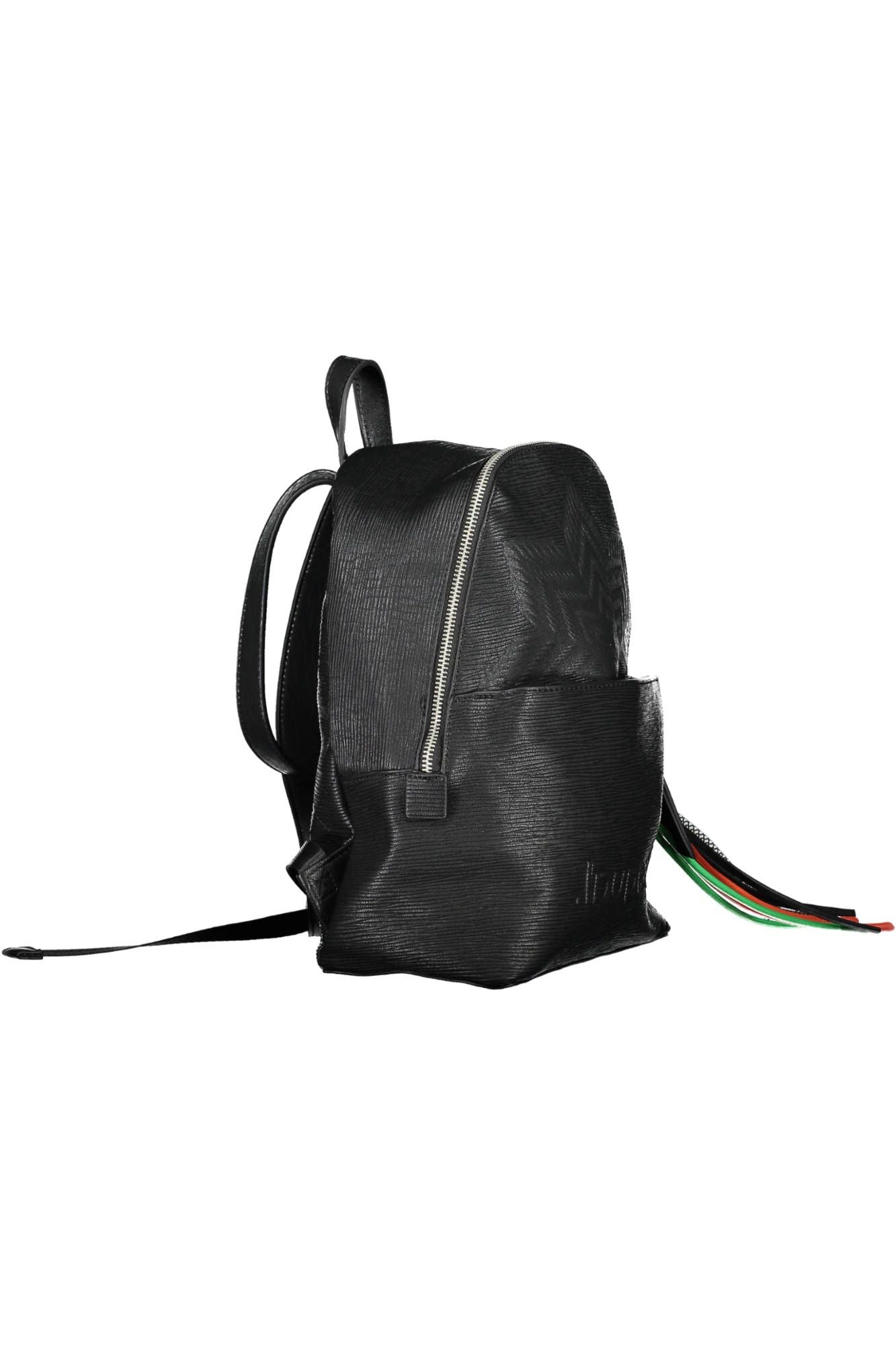 Elegant Black Backpack with Contrasting Details