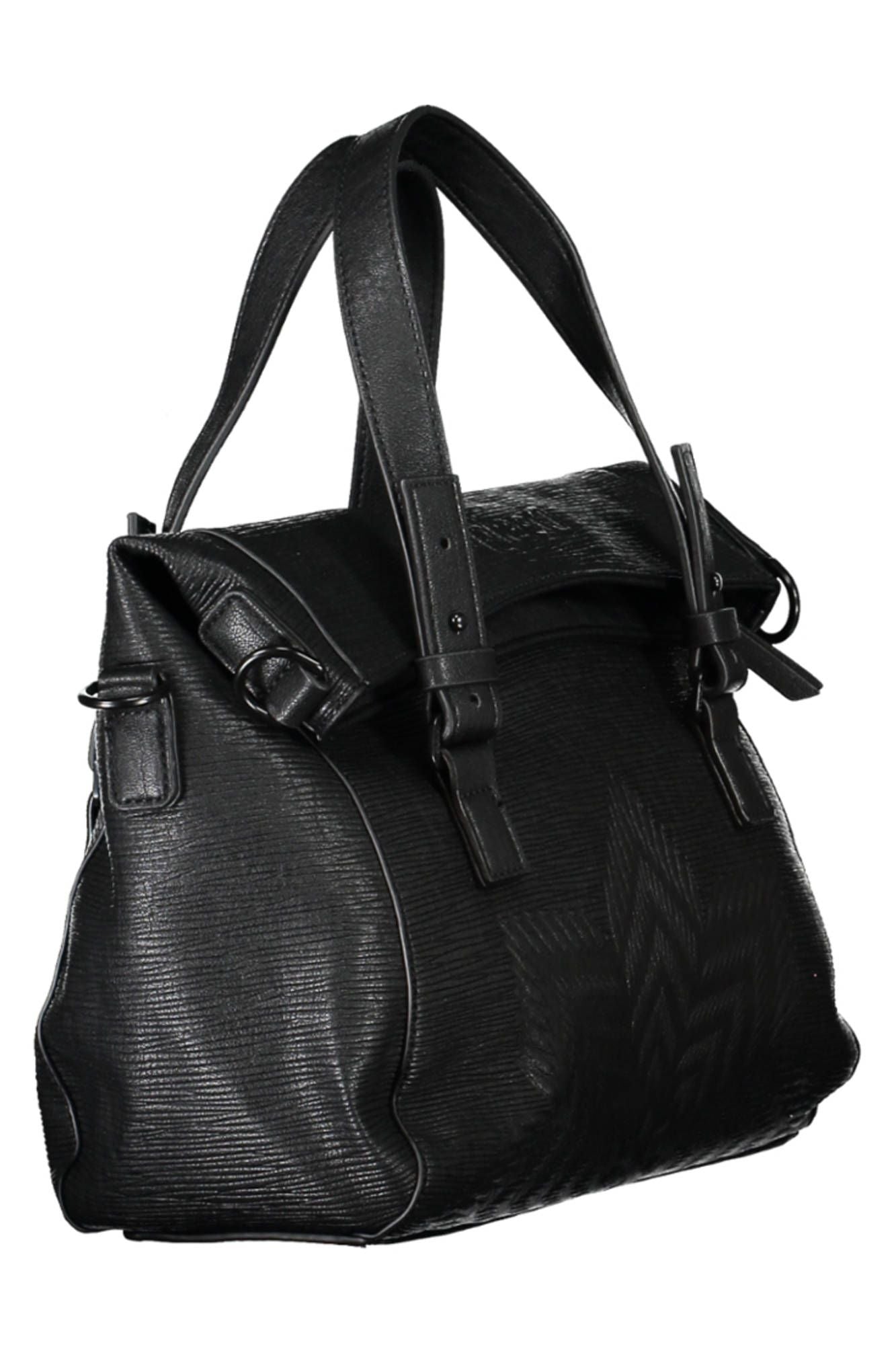 Chic Black Contrasting Detail Handbag