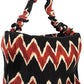 Chic Black Cotton Shoulder Bag with Logo Detail