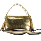 Chic Gold Polyurethane Shoulder Bag