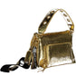 Chic Gold Polyurethane Shoulder Bag