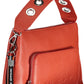 Vibrant Red Polyurethane Handbag With Logo Detail