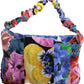 Chic Purple Cotton Shoulder Bag with Logo Detail