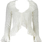 Chic White 'V' Neckline Long Sleeve Blouse